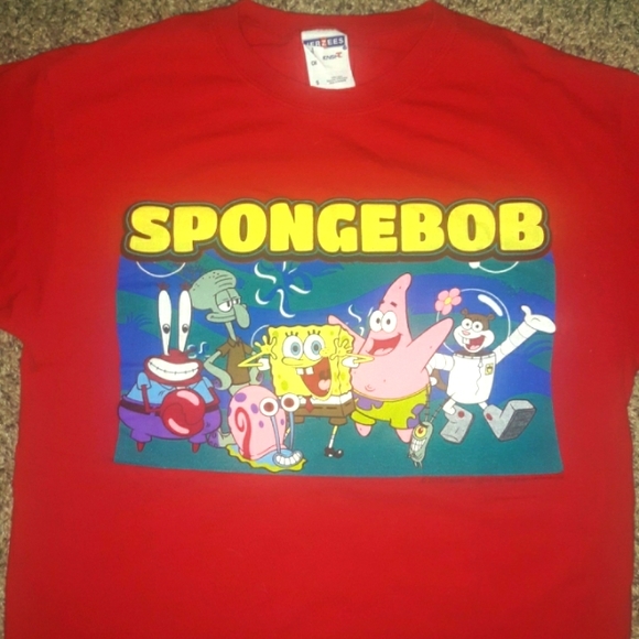 Boys Size Small Jerzees Spongebob T-shirt, red - Picture 2 of 4